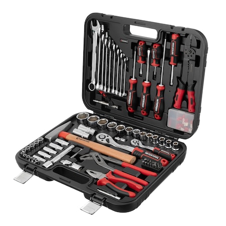 Intertool 1/4 in., 1/2 in. Drive Full Mechanics Tool Set, 100 pcs ET08-8100